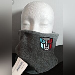 New Transformers Neck Gaiter / Wrap! Embroidered Logo. (OSFM). Gray. Unisex